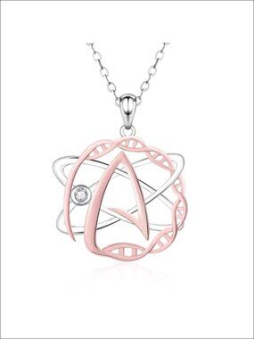 Atheist Necklace S925 Sterling Silver Atheism Sign Pendant Science Jewelry Gift